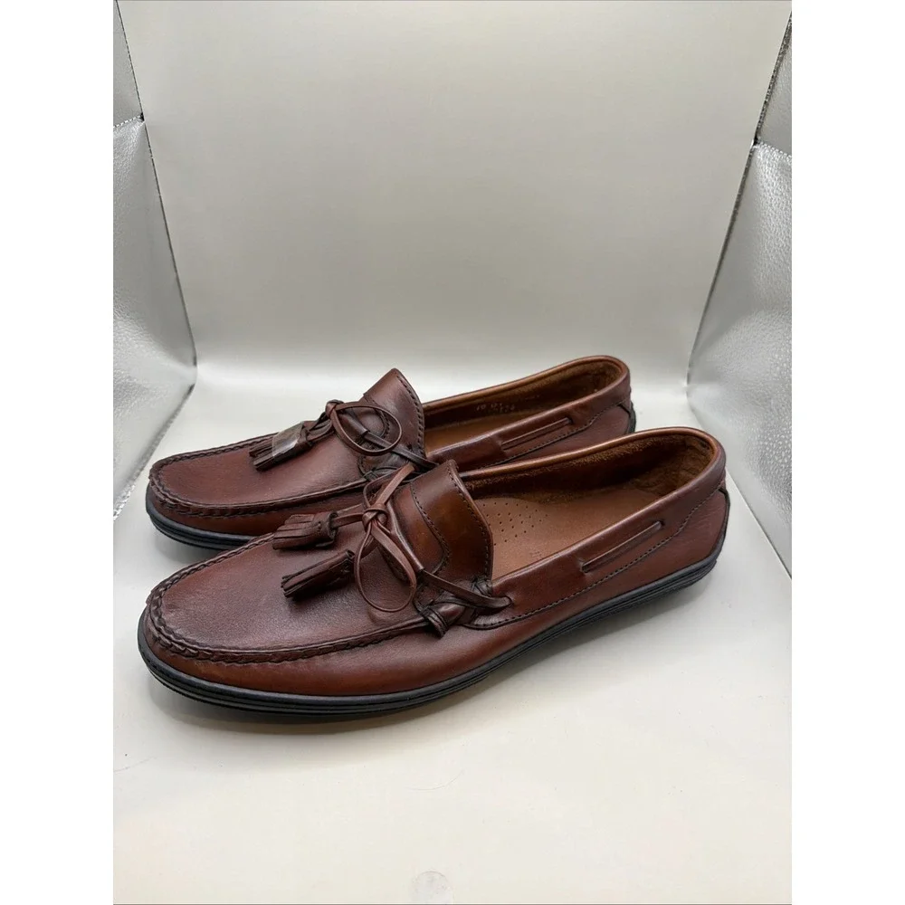 New Allen Edmonds Cassell‎ Men's Tassel Driving Loafers 10 D Chili Leather